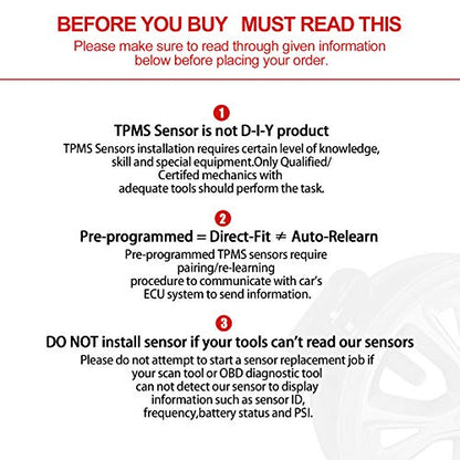 BDFHYK TPMS Sensor 315Mhz Programmed Tire Pressure Sensor Compatible with Lincoln Replaces# 9L3Z-1A189-A DE8T-1A180-A DE8T-1A180-AA - style: 9L3Z-1A189-A*4