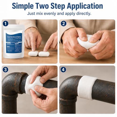 Epoxy Putty Fast Repair Clay, 2-Part Repair Filler Putty,Steel Reinforced Epoxy Putty for Metal Wood Ceramic Stone Tile and Plastic, Filling Cracks Holes and Surface Repairs