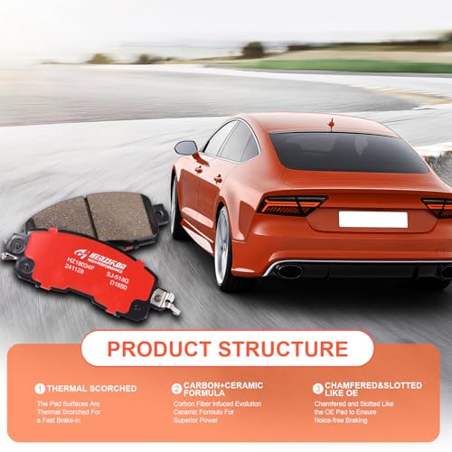 D1650 Front Ceramic Brake Pads Kit Fit For Nissan Altima 2013-2023, For Nissan LEAF 2014-2017 - style: HZ1650H