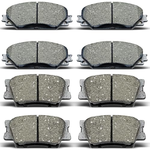Front Rear Ceramic Brake Pads 8 Pieces Set fit for 2010-2012 Lexus HS250h,for 2006-2012 TOYOTA RAV4,for 2013-2018 TOYOTA RAV4 LE
