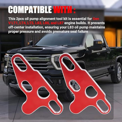 PSLER 2pcs Oil Pump Alignment Tool Kit for Gen V GM LT1 LT4 LT5 L83 L86 L87 - color: red