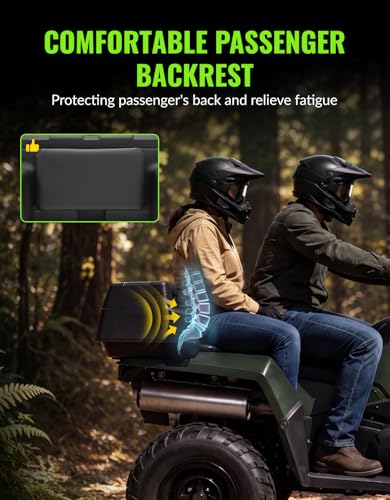 Green-L 96L Universal ATV Rear Rack Cargo Storage Box Trunk Luggage with Passenger Backrest Pad - size: #2-96L
