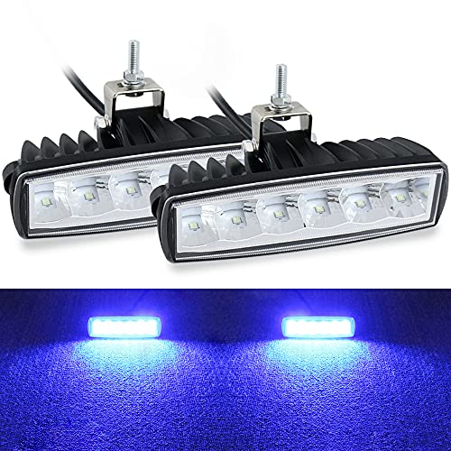 STDYSUN LED Blue Driving Fog Lights Forklift Safety Lights 2Pcs 30W 6Inch Waterproof Work Auxiliary Lights Boat lights Hunting Fishing Lights Fit For Fish Hog Predator Truck Trator ATV Golf Cart Boat - color: Blue