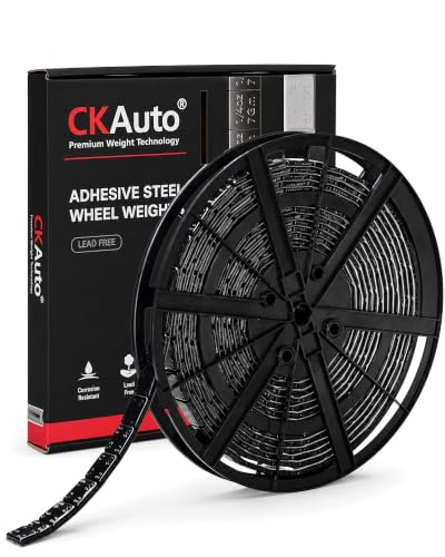 CKAuto 1/2oz, 0.5oz, Adhesive Stick-On Wheel Weights, Black, 9.24 Lb Roll - color: Black, size: 300PCS
