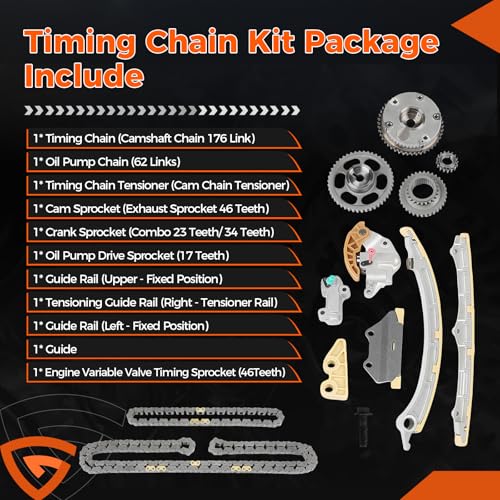 14510-R40-A01 Timing Chain Kit with Camshaft Adjuster Fit for Honda CR-V - size: 13620RAAA02