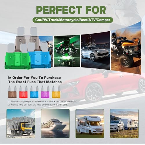 231 Pcs Standard Blade Fuses Kit Car Fuse Assortment Kit RV Fuses - size: 231PCS