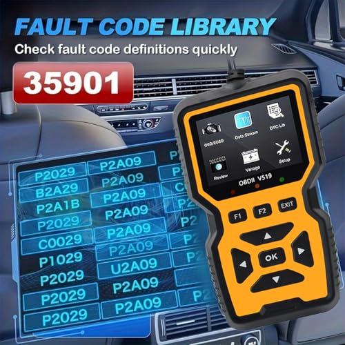 OBD2 Scanner Diagnostic Tool - Check Engine Light Code Reader, Reset Function, Data Stream, I/M Readiness, Full Features, Modes 6 & 8, for All 1996+ Vehicles, Automotriz Scanner - color: Yellow
