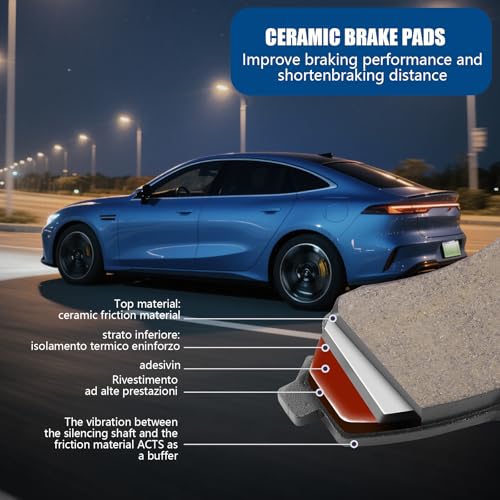D1184 Front Ceramic Brake Pads Kit Fit For Scion iQ 2013, For Toyota Prius C 2012-2019, For Toyota Yaris 2007-2018 - style: HZ1184