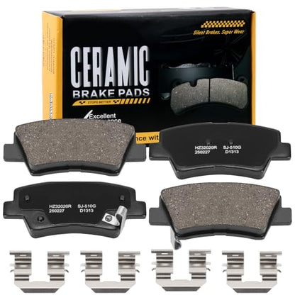 D1313 Rear Ceramic Brake Pads Kit Fit For Kia Amanti 2007-2009, For Soul 2010-2013, For Hyundai Sonata 2008-2010, For Azera 2010-2011, For Elantra 2010 - size: HZ1313