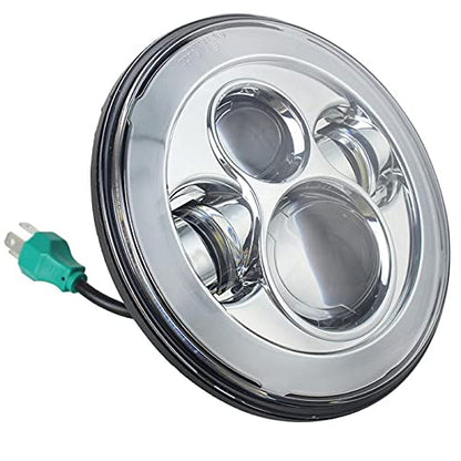 Eagle Lights 7" LED Headlight and Installation Ring for Kawasaki Voyager and Vaquero - Chrome - color: Chrome