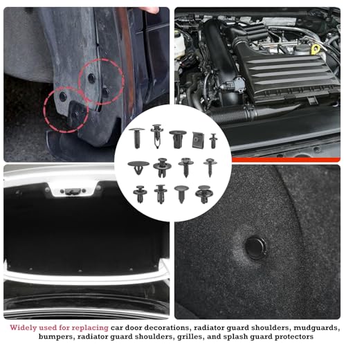 Car Retainer Clips & Fasteners Kit – 33 Universal Sizes Nylon Bumper, Fender Rivets, Door Panel Clips, and Plastic Rivets with 10 Cable Ties and Removal Tool for Toyota, Ford (2080pcs) - style: 2080pcs