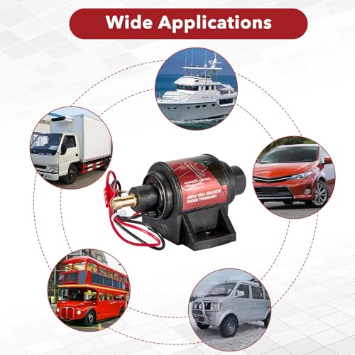 Pindex Universal 12v 2-3.5psi Electric Fuel Pump 28 GPH Gasoline Fuel Transfer Pump for 4v 6v Carburetor - color: Red 42S 2-3.5psi