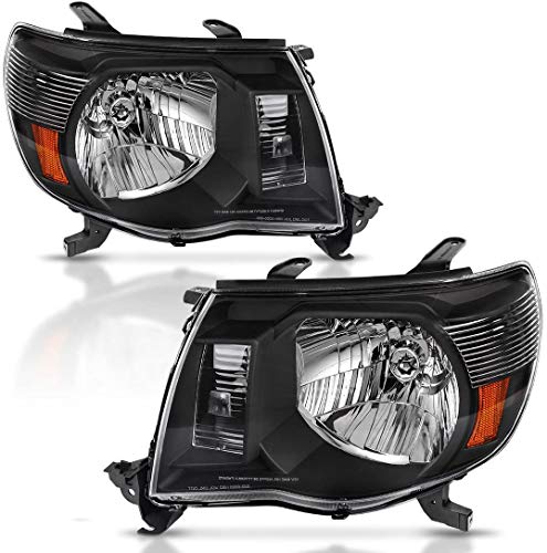 for 2005-2011 Toyota Tacoma Halogen Headlight W/O Bulbs - color: Black Housing