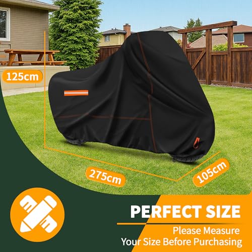 Enzeno Motorcycle Cover Waterproof Motorcycle Rain Tarp Outdoor Storage - size: 275x105x125 cm