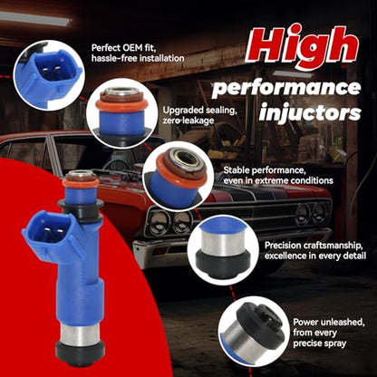 4-Pack Fuel Injectors Set | Compatible with Subaru Forester Impreza WRX STI Legacy Outback 2.5L H4| Replaces FJ860 16611AA720 800-1896N - size: 4 X FJ860