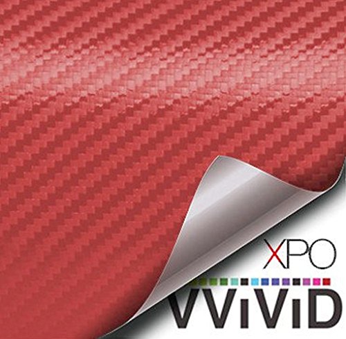 VViViD Dry Carbon Fiber Detailing Vinyl Wrap Tape 2" x 20ft DIY Roll (Red) - color: Carbon Fiber Red