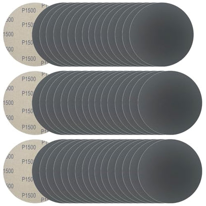 6 Inch 50 Pcs Wet Dry Hook and Loop Sanding Discs, No Hole, 1500 Grit - style: Grit 1500