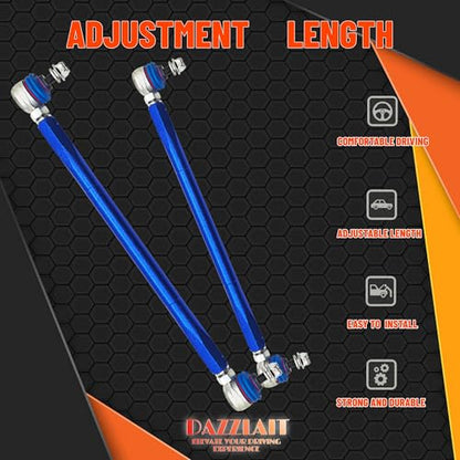 Universal Adjustable Sway Bar End Links 350mm-400mm | M10 Stud with 12 mm Spacer Washer | Adjustable Sway Bar Links - size: 350MM-400MM