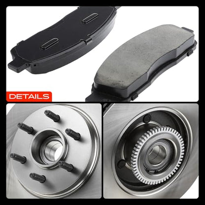 A-Premium 12.99 inch (330mm) Front Vented Brake Rotors and Ceramic Pads Kit - style: 2004-2008