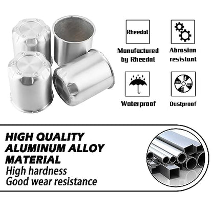 4Pcs 3.27" OD 3.72" H Gear Style Trailer Wheel Center Caps for Rim - size: 3.27" OD 3.72" H