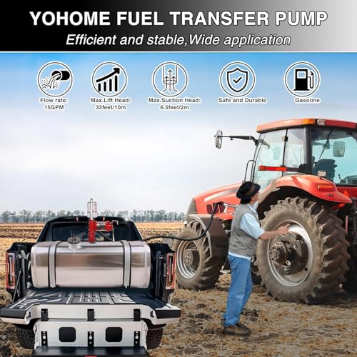 12V 15 GPM Fuel Transfer Pump With Discharge Hose & Manual Nozzle, Gasoline, Diesel, Kerosene & Biodiesel - style: 12V 15GPM Set-Barrel