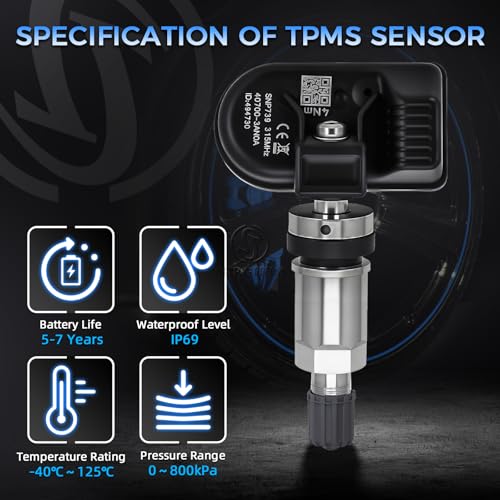 SORGHUM TPMS Sensors Tire Pressure Monitoring System Compatible with Nissan Rogue 2008-2013 Altima 2007-2012 Pathfinder 2003-2012 Infiniti G35 2003-2008 G37 2008-2010 Replace# 40700-3AN0A Set of 4 - color: Gloss Black-40700-3AN0A