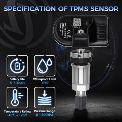 SORGHUM TPMS Sensors Tire Pressure Monitoring System Compatible with Nissan Rogue 2008-2013 Altima 2007-2012 Pathfinder 2003-2012 Infiniti G35 2003-2008 G37 2008-2010 Replace# 40700-3AN0A Set of 4 - color: Gloss Black-40700-3AN0A