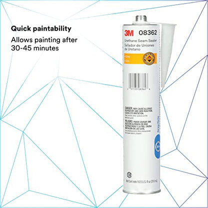 3M Urethane Seam Sealer, 08362, Gray, 310 mL/10.5 fl oz Cartridge - color: Gray, size: 310 Milliliter, style: Cartridge