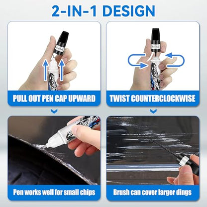 Pearl Black Touch Up Paint for Cars, Car Paint Scratch Repair, Auto Paint Repair Pen, Automotive Scratch Remover, Professional Seamless Coverage, Color Accurate, Long lasting Adhension, Fast Drying - color: Universal Pearl Black