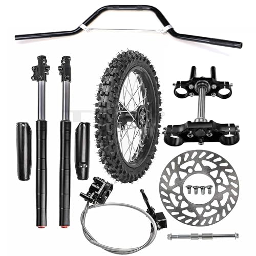 17" Front Wheel Front Forks End Triple Clamps 70/100-17 Dirt Bike Tire Rim Disc Brake Assembly 7/8" Handlebar for Motorcycle Pit Dirt Bike Taotao SSR Apollo RFZ 125cc 140cc 150cc YZ85 RM85