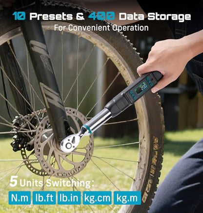 Seesii 3/8" Digital Torque Wrench, 0-162 ft-lb/0-220 N·m, ±2% Accuracy
