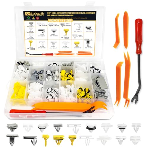 Siptenk 180PCS Body Side & Exterior Rocker Panel Moulding Clips for GM GMC