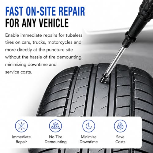 84 Pcs Tire Repair Rubber Nail Kit with Screwdriver, 3 Sizes Bulk Pack for Car/Truck/Motorcycle Tire Puncture (28 Large, 28 Medium, 28 Small)