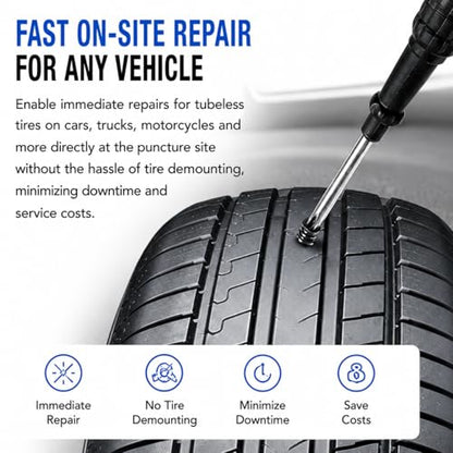 84 Pcs Tire Repair Rubber Nail Kit with Screwdriver, 3 Sizes Bulk Pack for Car/Truck/Motorcycle Tire Puncture (28 Large, 28 Medium, 28 Small)