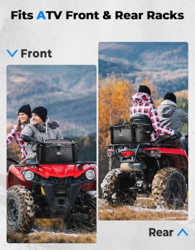 KEMIMOTO ATV Storage Bag for Front Rear Rack 900D Water-Resistant