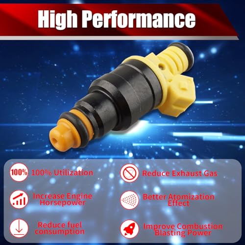 Set of 8 Fuel Injectors 0280150943 2450226 0280150561 Replacement - size: 0280150943