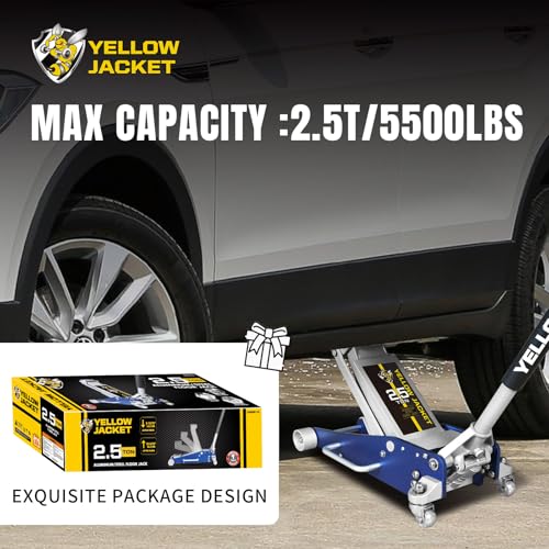 YELLOW JACKET 2.5 Ton Floor Jack Aluminum and Steel Racing Car Jack - color: Blue, size: 2.5T low profile dual pump