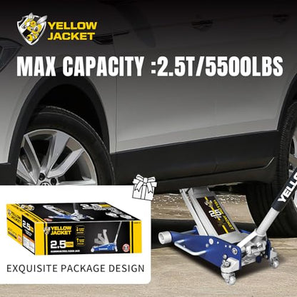 YELLOW JACKET 2.5 Ton Floor Jack Aluminum and Steel Racing Car Jack - color: Blue, size: 2.5T low profile dual pump
