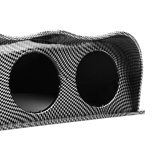 Universal 4 Hole Gauge Mount Holder Carbon Fiber Style Quadruple Dash Meter Pod Instrument Panel Cover for Auto Truck Boat Motorcycle ABS Plastic 52mm Hole Diameter 33.5 x 8.6cm