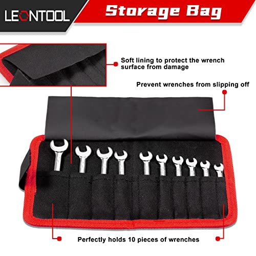 Mini Wrench Set, 10-Piece SAE Wrenches, Rust-Resistant Chrome Finish, Ideal for Automotive, Industrial, Home, Hobby - Silver - style: SAE