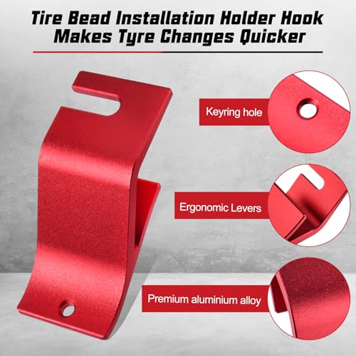 Motorcycle Tire Changing Tool Kit,Tire Bead Installation Holder Hook and Rim Protector, Ergonomic Tire Changing Tool for Off-Road Bikes, Dirt Bikes, Heavy-Duty Aluminum Alloy & ABS Plastic