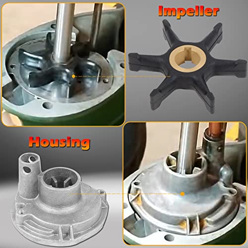 Upgrade Water Pump Impeller Kit 0382468 382468 Fits for Johnson Evinrude BRP OMC 10 15 18 20 25 HP Housing, Replacement for OEM Part Number 777806 18-3377 46-13179