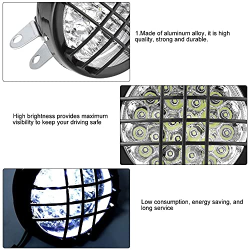 FVRITO 12V LED Front Head Light Lamp for 110cc 125cc 150cc 200cc 250cc TaoTao Coolster Roketa Yamoto Vitacci JCL Kazuma Peace RPS ICEbear Apollo Sej BULL KXD FARM Sunl Kandi ATV Quad 4 Wheeler Go Kart