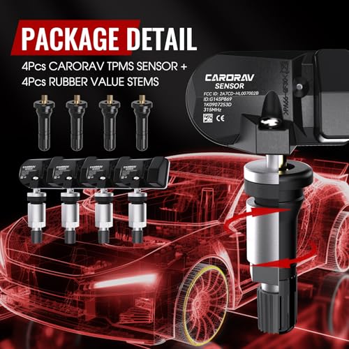 TPMS Sensor Audi Volkwagen, 315MHz Tire Pressure Monitoring Sensor, 4 Pack - size: 1K0907253D