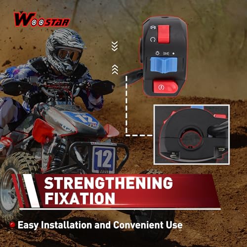 WOOSTAR 6 Wire 3 Function Right Handle Switch Replacement for 50cc 70cc 90cc 110cc 125cc Scooter Motorcycle - size: Right