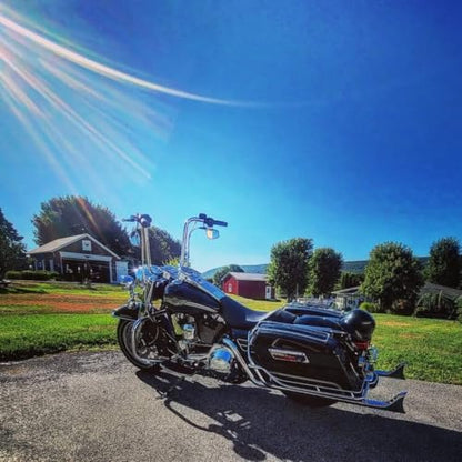 SHARKROAD 36 Inch Fishtail Exhaust for Harley Touring Models 2009-2016 - style: HDFT-3695C, 36" Chrome