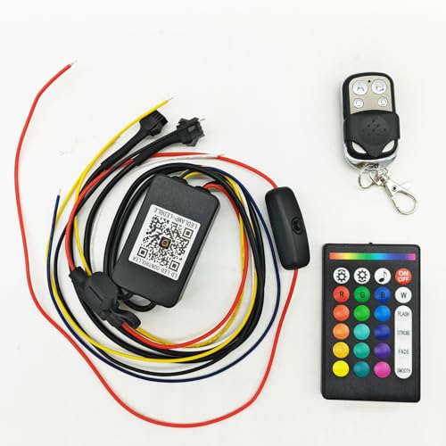 Replacement Controller Control Box for Motorcycle LED Lights 8/12/14/16/18/20 LED Light Kits with APP/IR/RF Control Brake Turn Signal - size: 100W