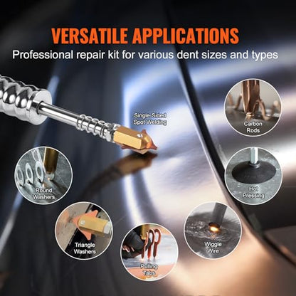 VEVOR Spot Welder Dent Puller, 3KW Stud Welder Dent Repair Kit with 2 Welding Guns, Auto/Manual Welding & 7 Modes, 110V Auto Body Spot Welding Dent Repair Machine for Car, Truck Dent Repair - style: Dual Welding Gun Version