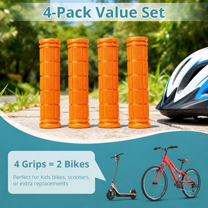 CHUNZEXI 4 PCS Rubber Bike Handlebar Grips - color: Orange