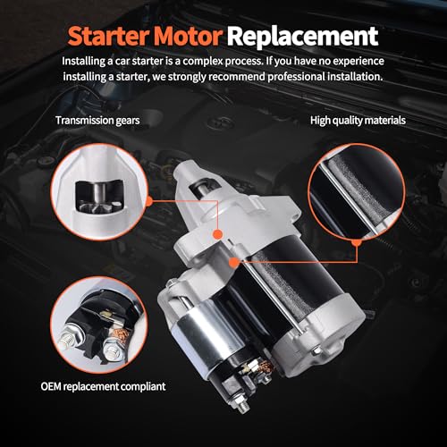 HiSport New Starter Motor 19612 12V 2Kw 9-Tooth 807383 809054 845640 845760 - color: 19612N